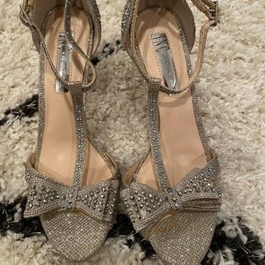 Silver Rhinestone INC heels